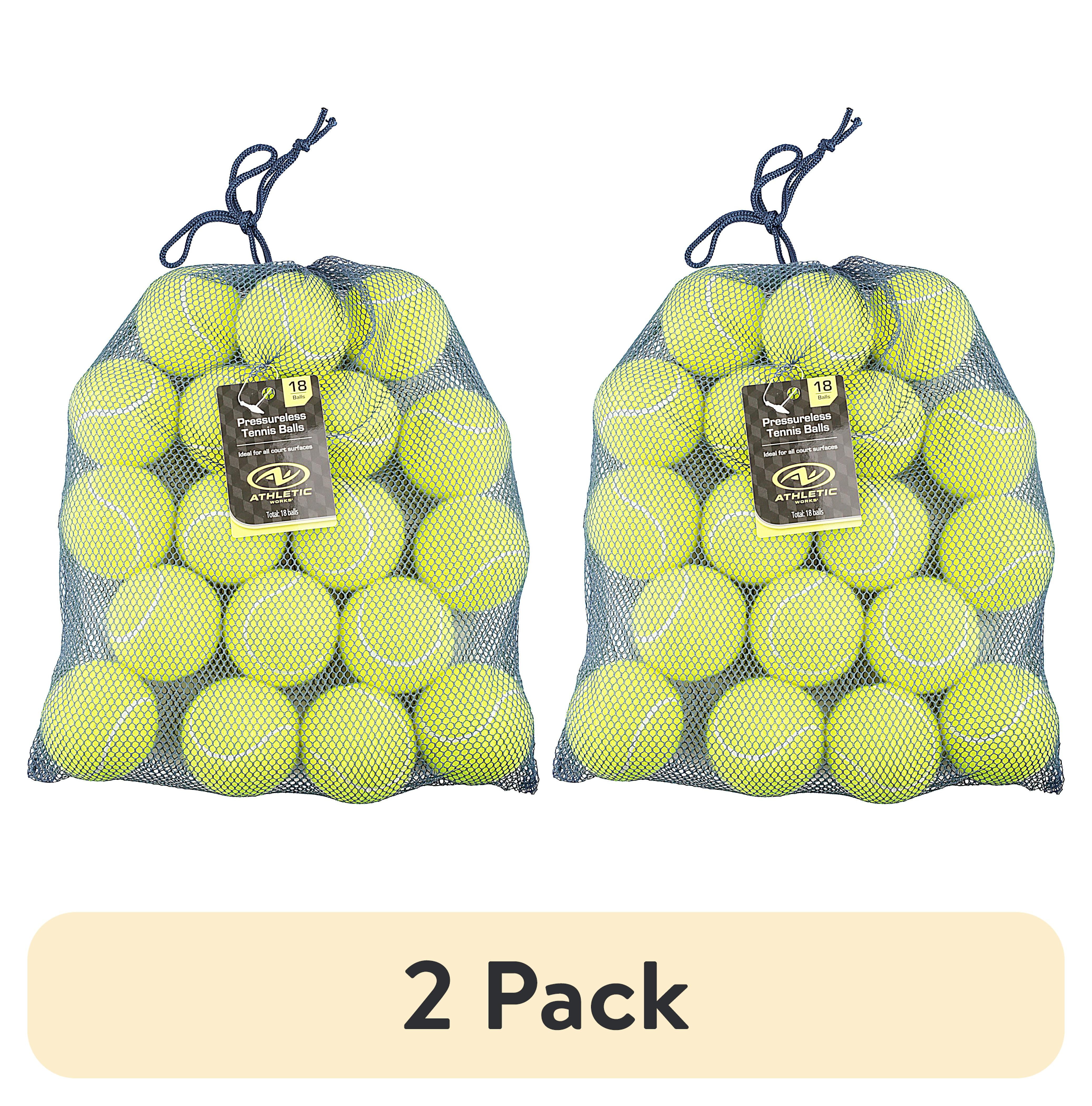 (2 pack) Athletic Works Pressureless Tennis Balls, 18-Pack, for Training and Dog Play