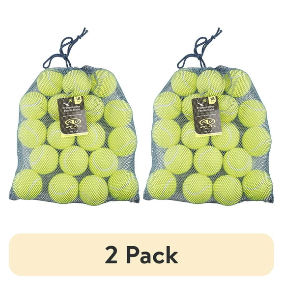 (2 pack) Athletic Works Pressureless Tennis Balls, 18-Pack, Training & Dog Play