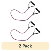 (2 pack) Athletic Works Resistance Tube Exercise Band, Medium Resistance, Purple