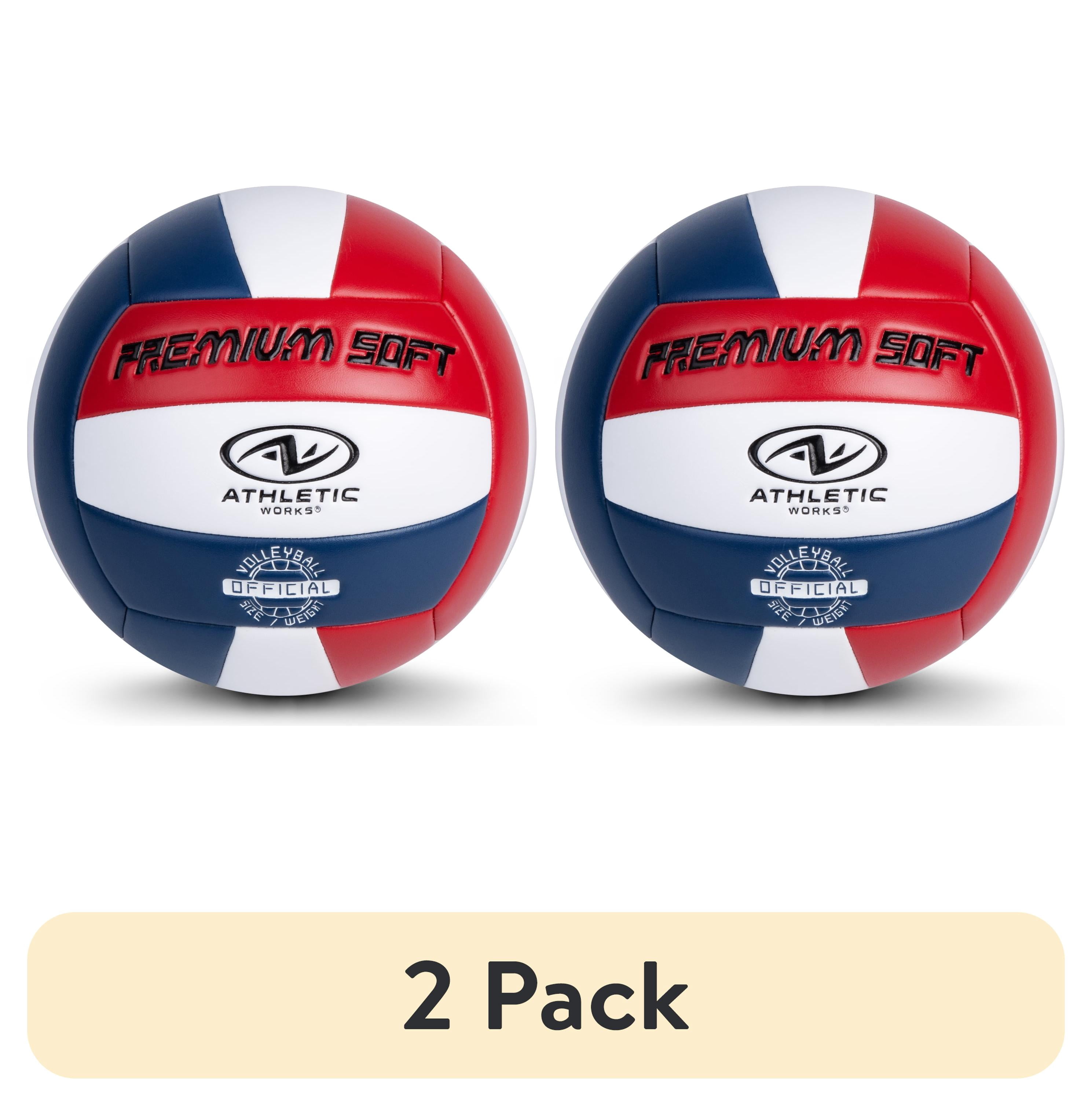 (2 pack) Athletic Works Size 5 Patriotic Volleyball for Practice or Gameplay, Official Size and Weight
