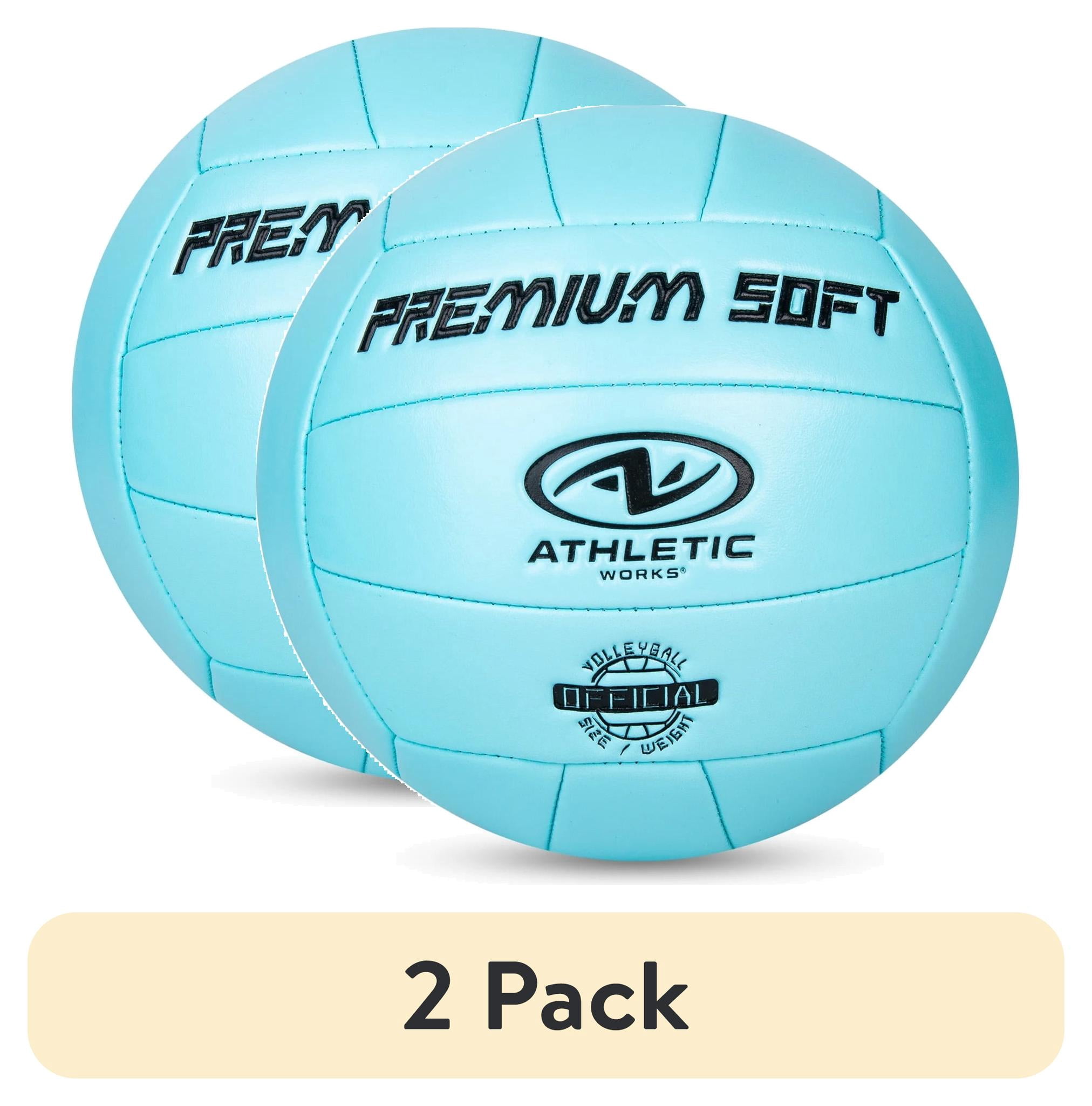 (2 pack) Athletic Works Size 5 Premium Soft Volleyball, Blue