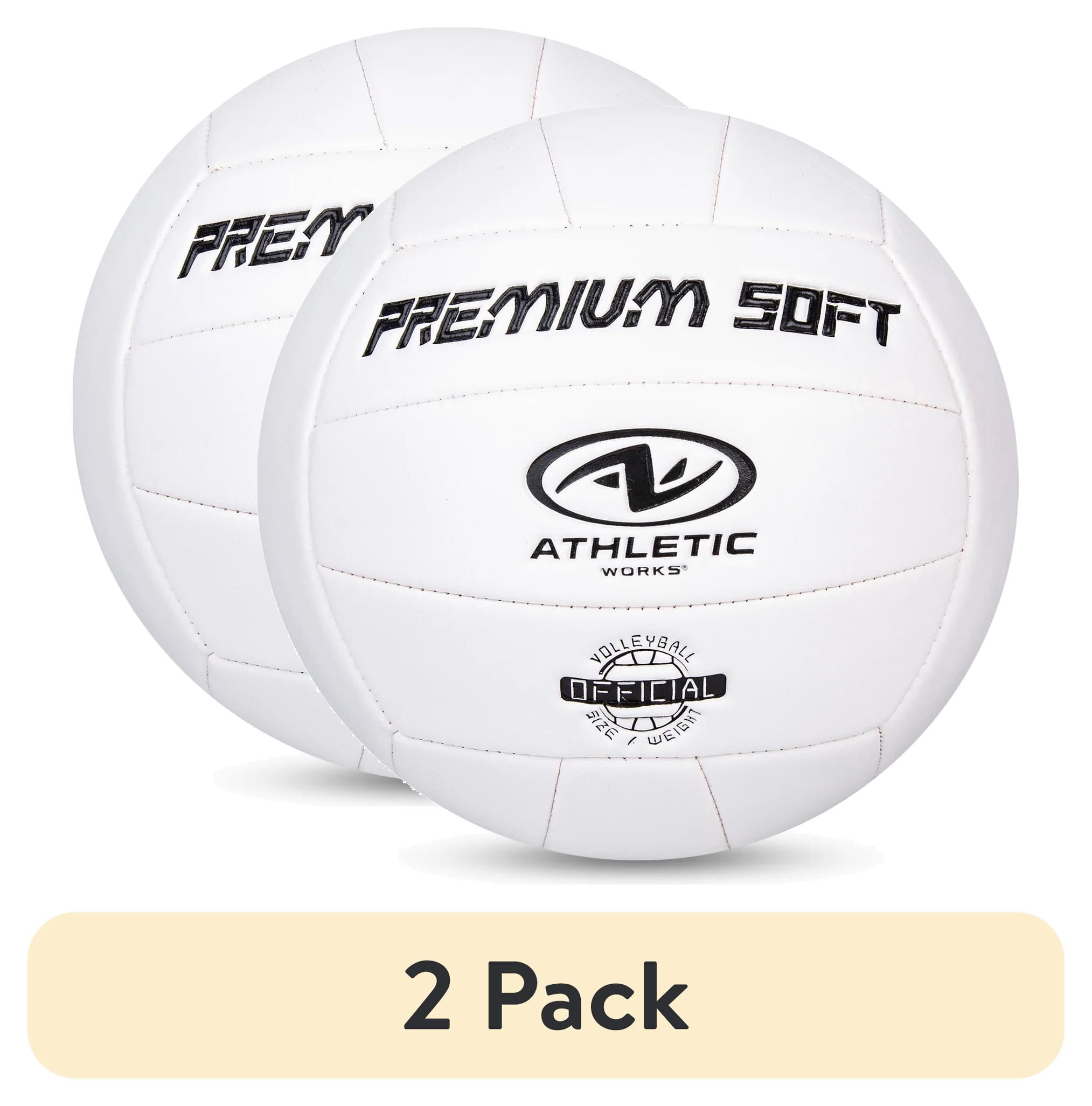 (2 pack) Athletic Works Size 5 Premium Soft Volleyball, White