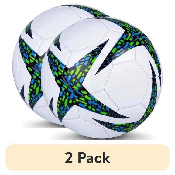 (2 pack) Athletic Works Size 5 Soccer Ball, Blue