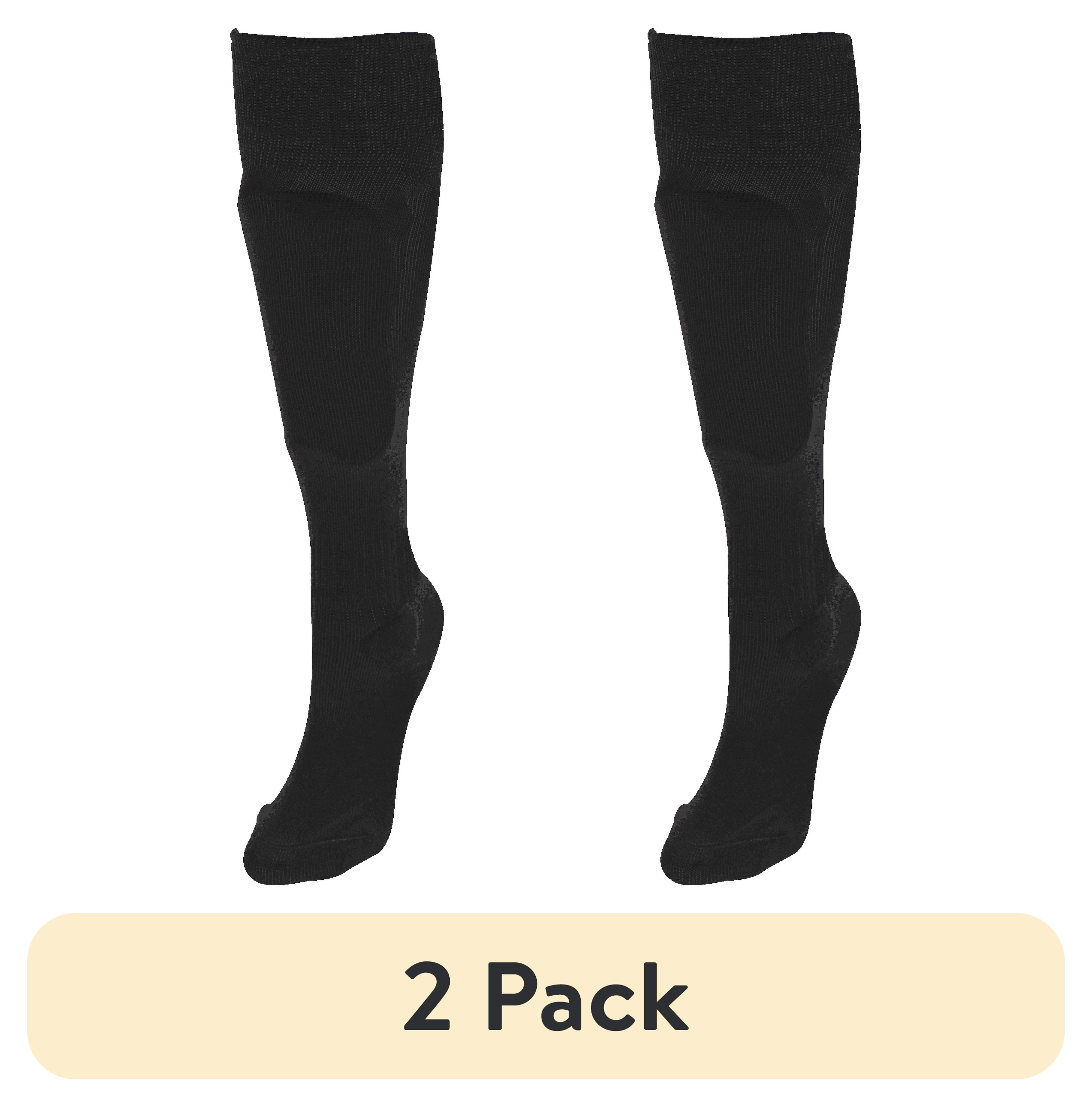 (2 pack) Athletic Works Sock Shin Guard, Black, Extra Small