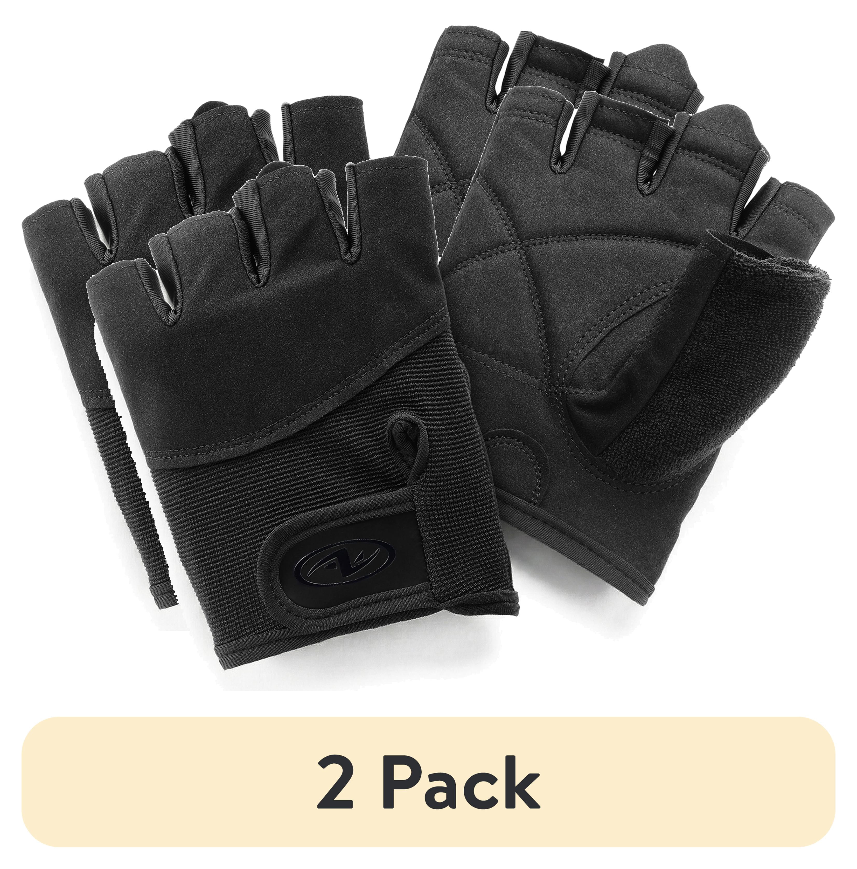 (2 pack) Athletic Works Weightlifting Gloves, M/L