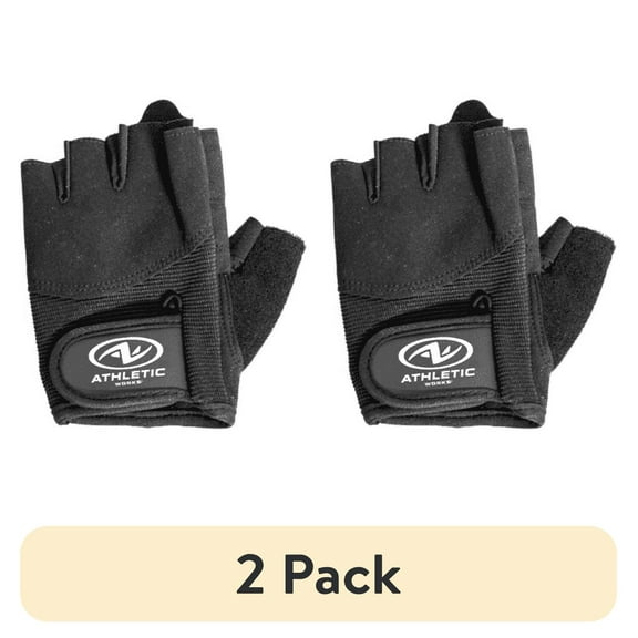 (2 pack) Athletic Works Weightlifting Gloves, M/L