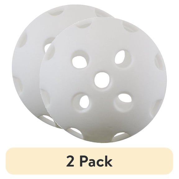 (2 pack) Athletic Works Whiffle Practice Plastic Golf Balls, 15pk, White