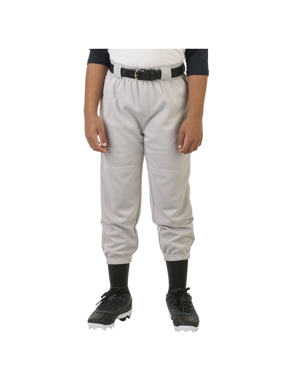 (2 pack) Athletic Works Youth Unisex Baseball/Softball Pants, Size S, Gray