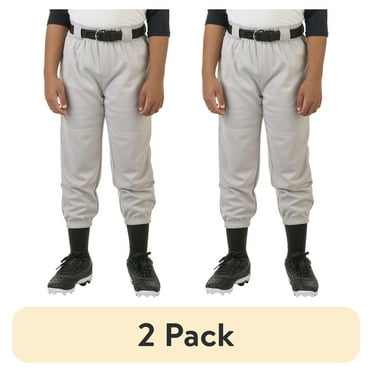 (2 pack) Athletic Works Youth Unisex Baseball/Softball Pants, Size XS, Gray
