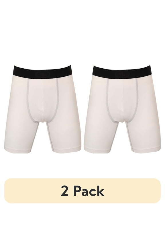 (2 pack) Athletic Works Youth Compression Long Short, Large, White, Unisex, 1 Pack