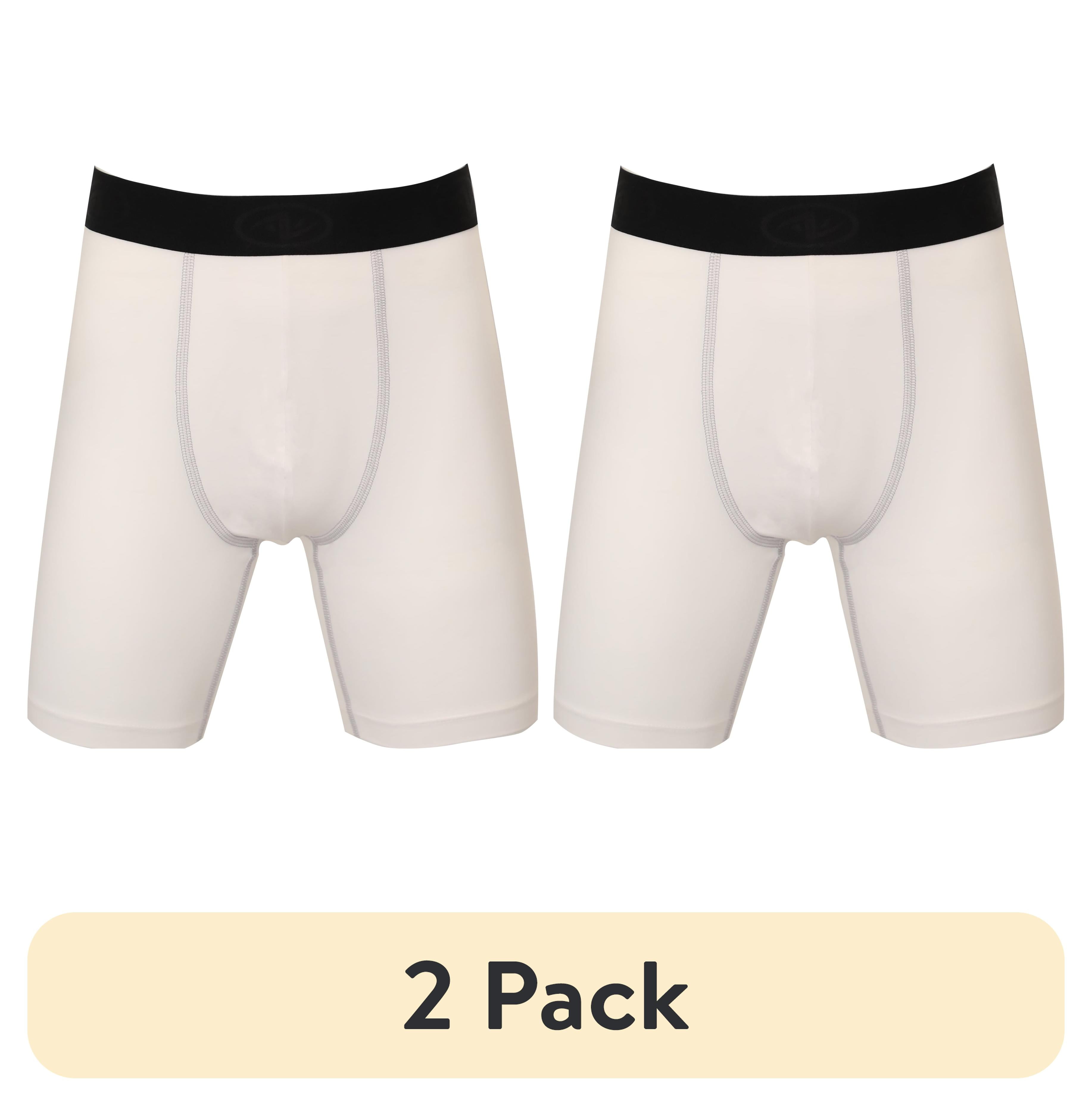 (2 pack) Athletic Works Youth Compression Long Short, Medium, White, Unisex, 1 Pack