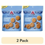 (2 pack) Atkins Crunchy Protein Cookies, Bite-Sized, Snickerdoodle, 4.94 oz Resealable Bag