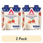 2 pack Atkins Protein Shake Strawberry Flavored, 15g Protein, Keto Friendly, 11 fl oz, 4 Count