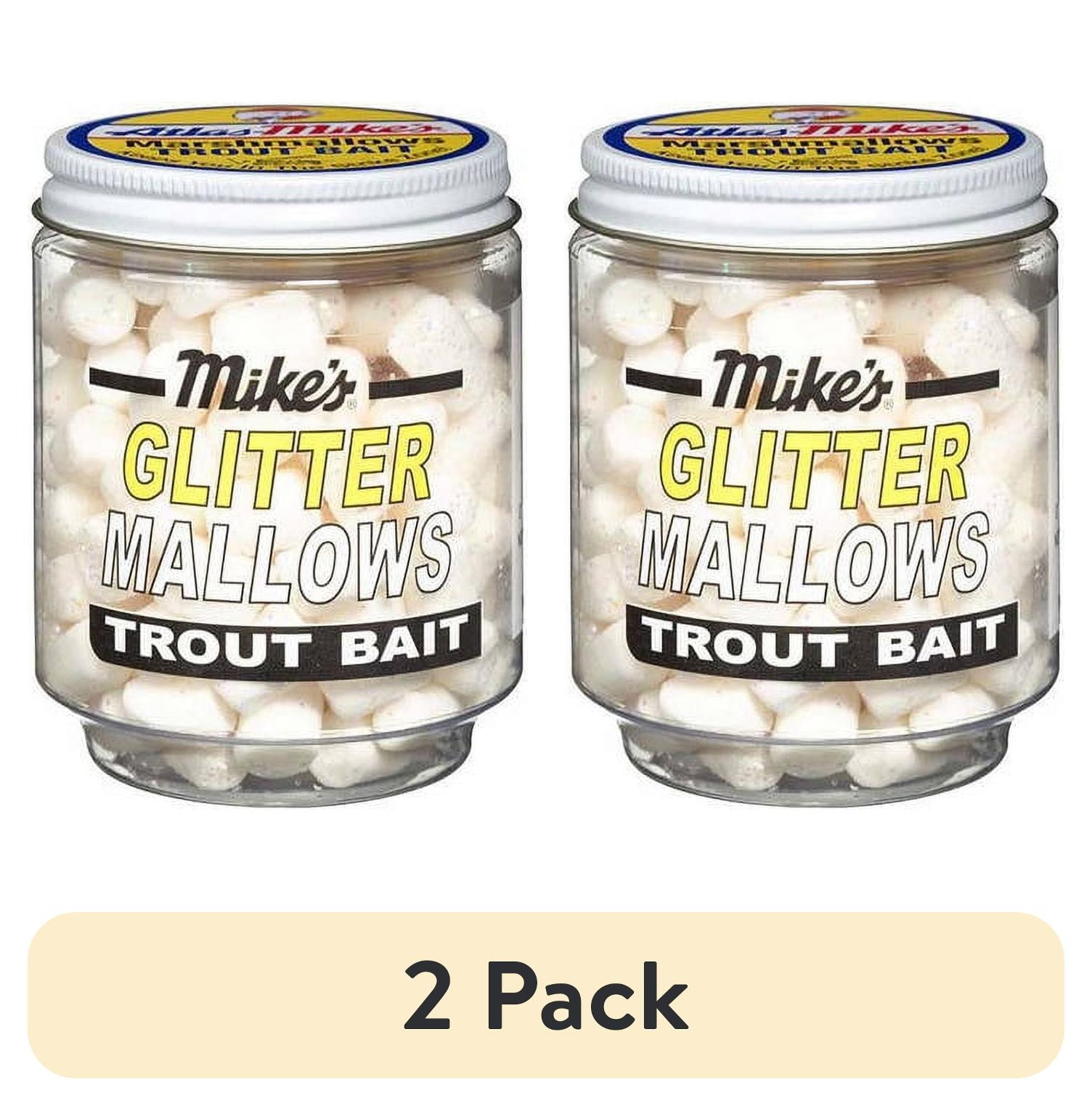 (2 pack) Atlas Mike's Glitter Glo Mallows Trout Bait, Anise Scented, White, 1.5 oz