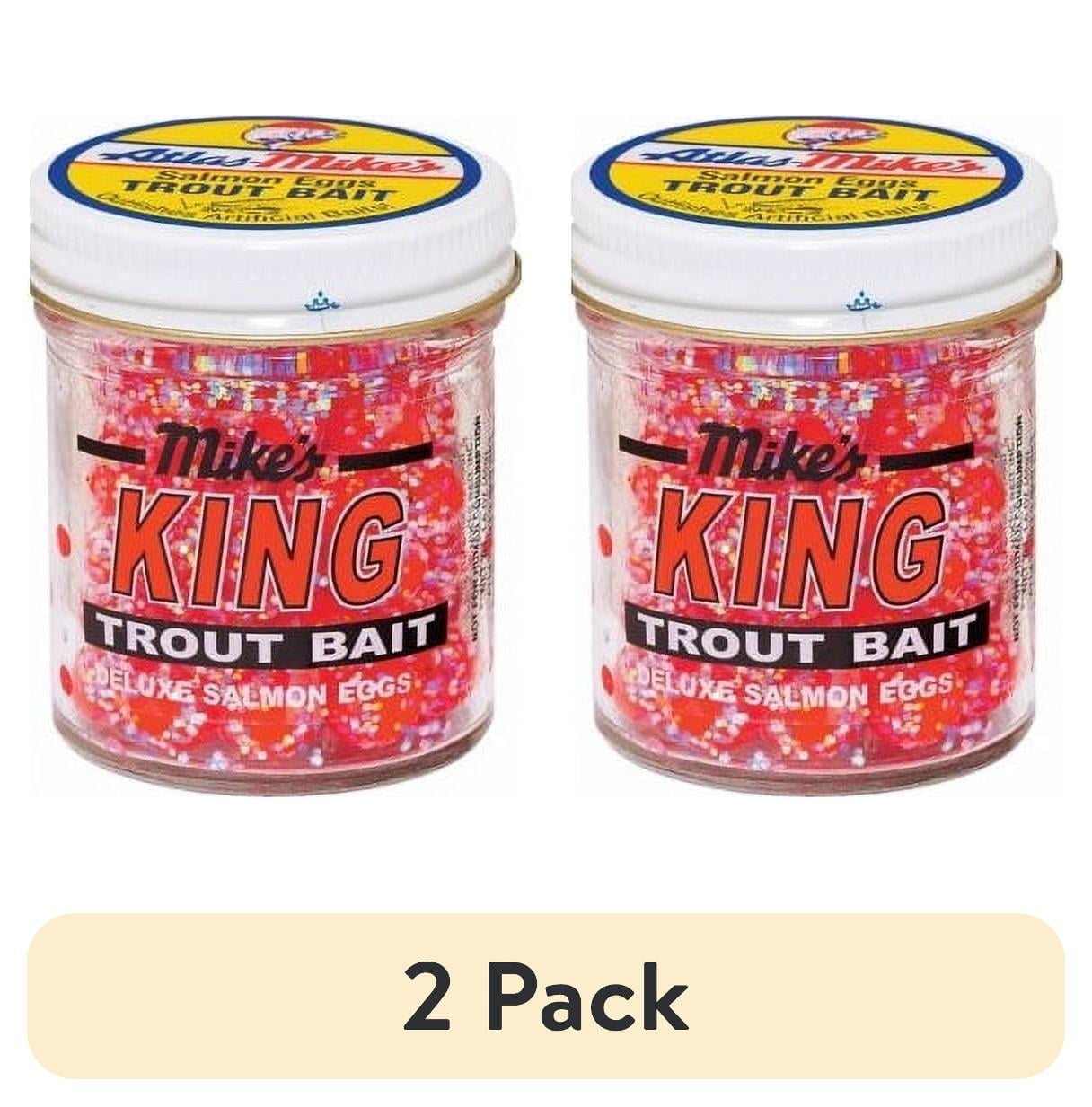 (2 pack) Atlas Mike's King Deluxe Salmon Eggs Trout Bait, Red Glitter