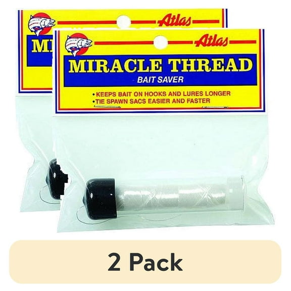 (2 pack) Atlas Mike's Miracle Thread with Dispenser for Securing Bait and Bait Sacs, Clear