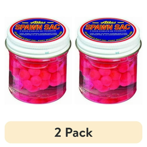 (2 pack) Atlas Mike's Spawn Sacs Soft Bait Lure, Pink