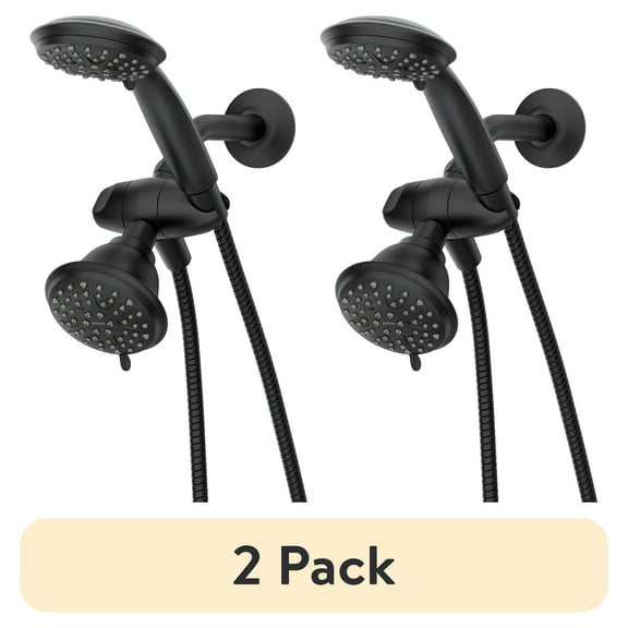 (2 pack) Attune 8-spray 4 in. Shower Head with Handheld Spray Combo in Matte Black