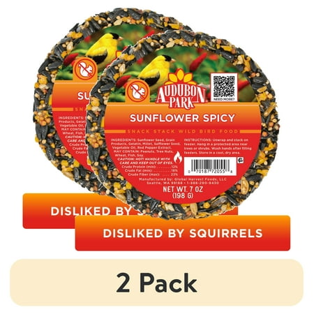 (2 pack) Audubon Park Spicy Snack Stack Wild Bird Food, Dry, 1 Count per Pack, 7 oz.