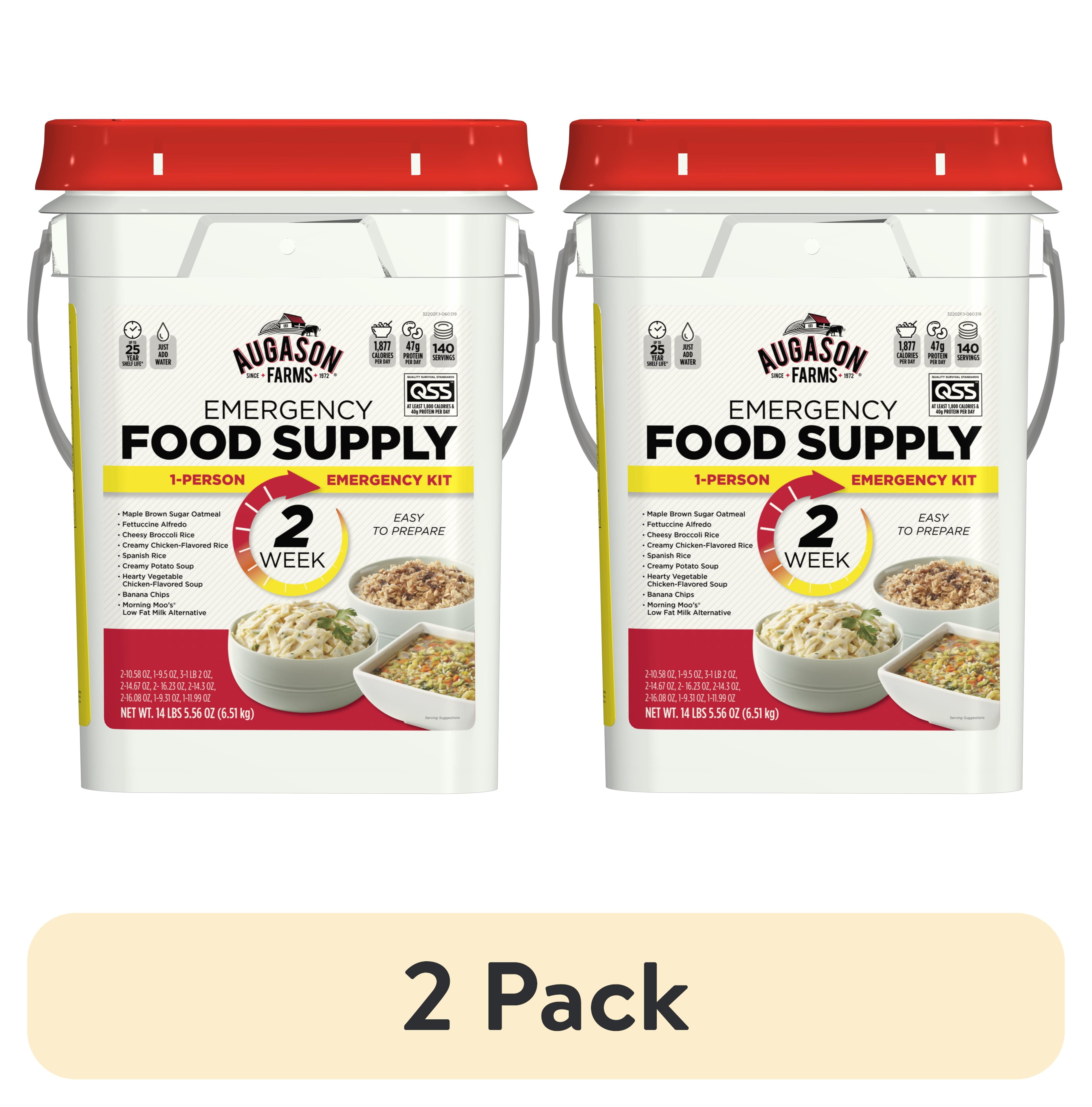 (2 pack) Augason Farms 2-Week 1-Person Emergency Food Supply Kit ...
