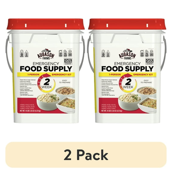 (2 pack) Augason Farms 2-Week 1-Person Emergency Food Supply 14 lbs