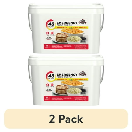 (2 pack) Augason Farms 48-Hour 4-Person Emergency Food Supply, 95 oz