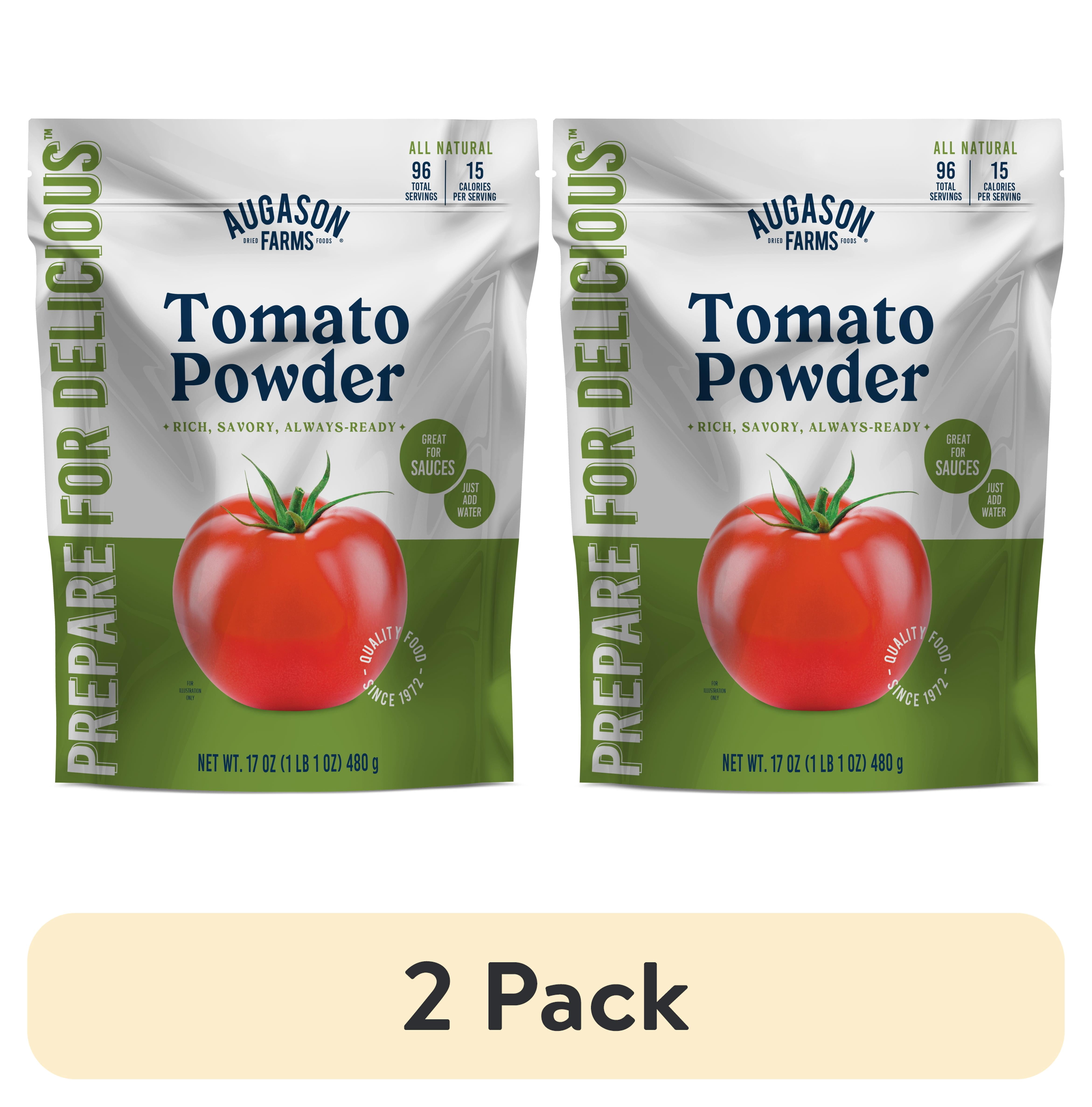 (2 pack) Augason Farms Tomato Powder Resealable Pouch, Emergency Food Supply, Everyday Meals, 96 Servings