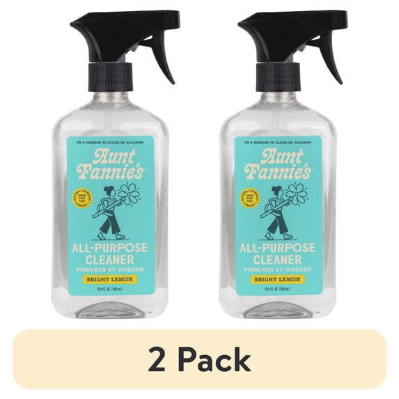 (2 pack) Aunt Fannie's All-Purpose Cleaning Vinegar Spray, Lemon, 16.9 oz