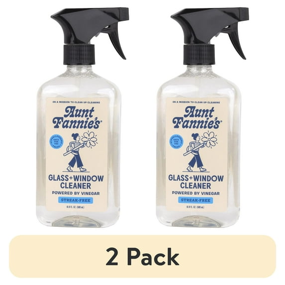 (2 pack) Aunt Fannie’s Glass & Window Cleaning Vinegar Spray, 16.9 oz