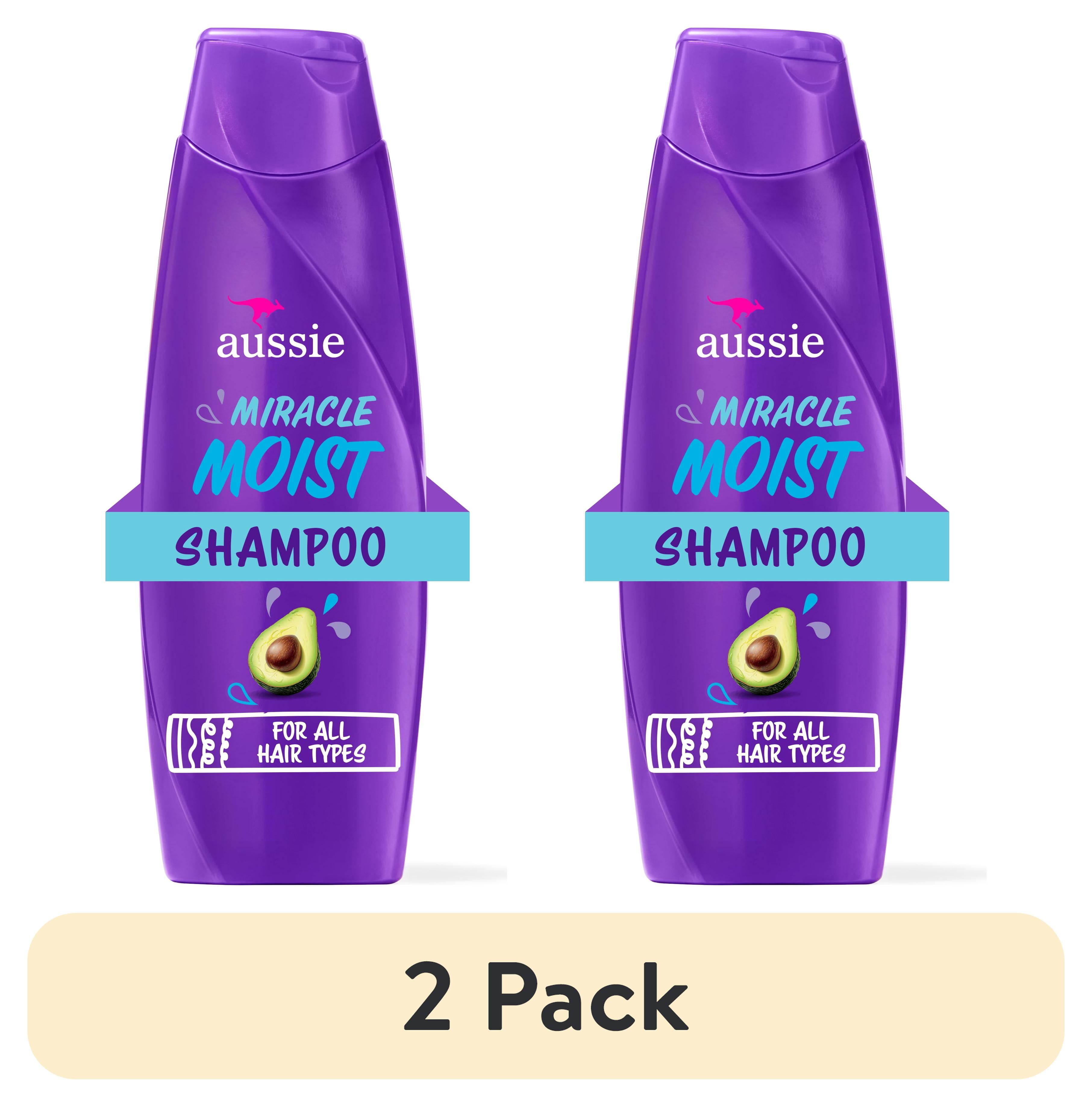 2 pack) Aussie Miracle Moist Shampoo for All Hair Types with