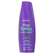 (2 pack) Aussie Miracle Waves Anti-Frizz Hemp Paraben-Free Shampoo, 12.1 fl oz