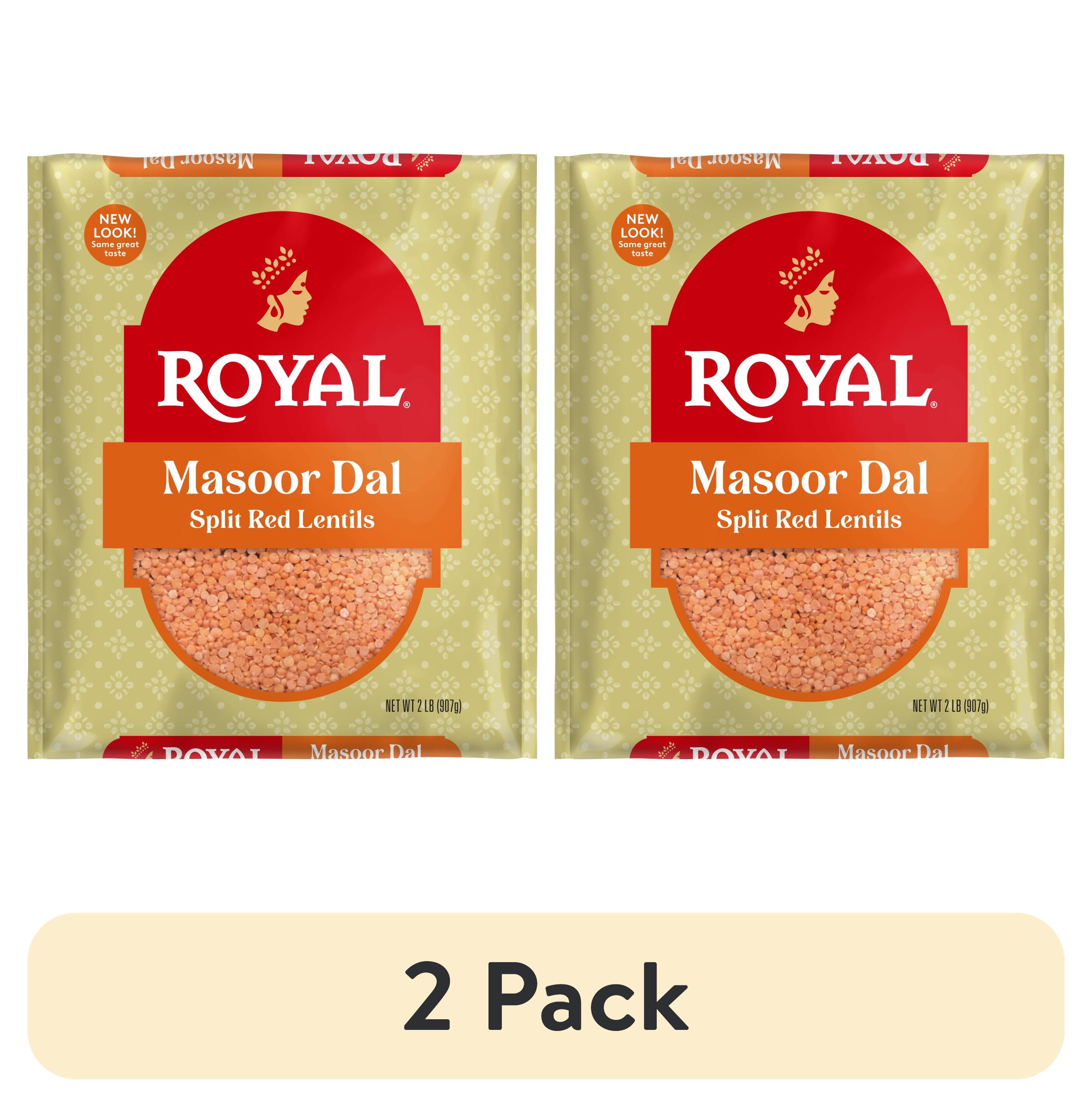 (2 pack) Authentic Royal Masoor Dal 2lbs (32oz) - Premium Split Red Lentils
