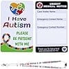 Gialer 2 Pcs Autism Alert & ADHD Awareness Emergency Contact Card with Autism Lanyards, Waterproof PVC Card Holder Pocket Insert