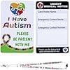 2 pack Autism Alert Card, ADHD Awareness Autistic Emergency Contact Card with Autism Lanyards Waterproof Card Holder Pocket Insert PVC