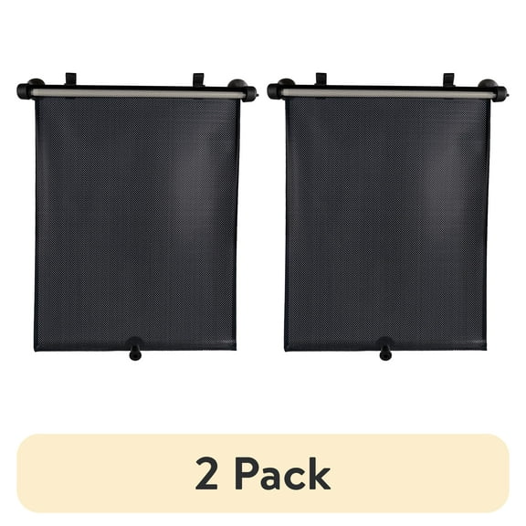 (2 pack) Auto Drive 1 Count Blue Retractable Roller Sun Shade , Size 19" x 14"
