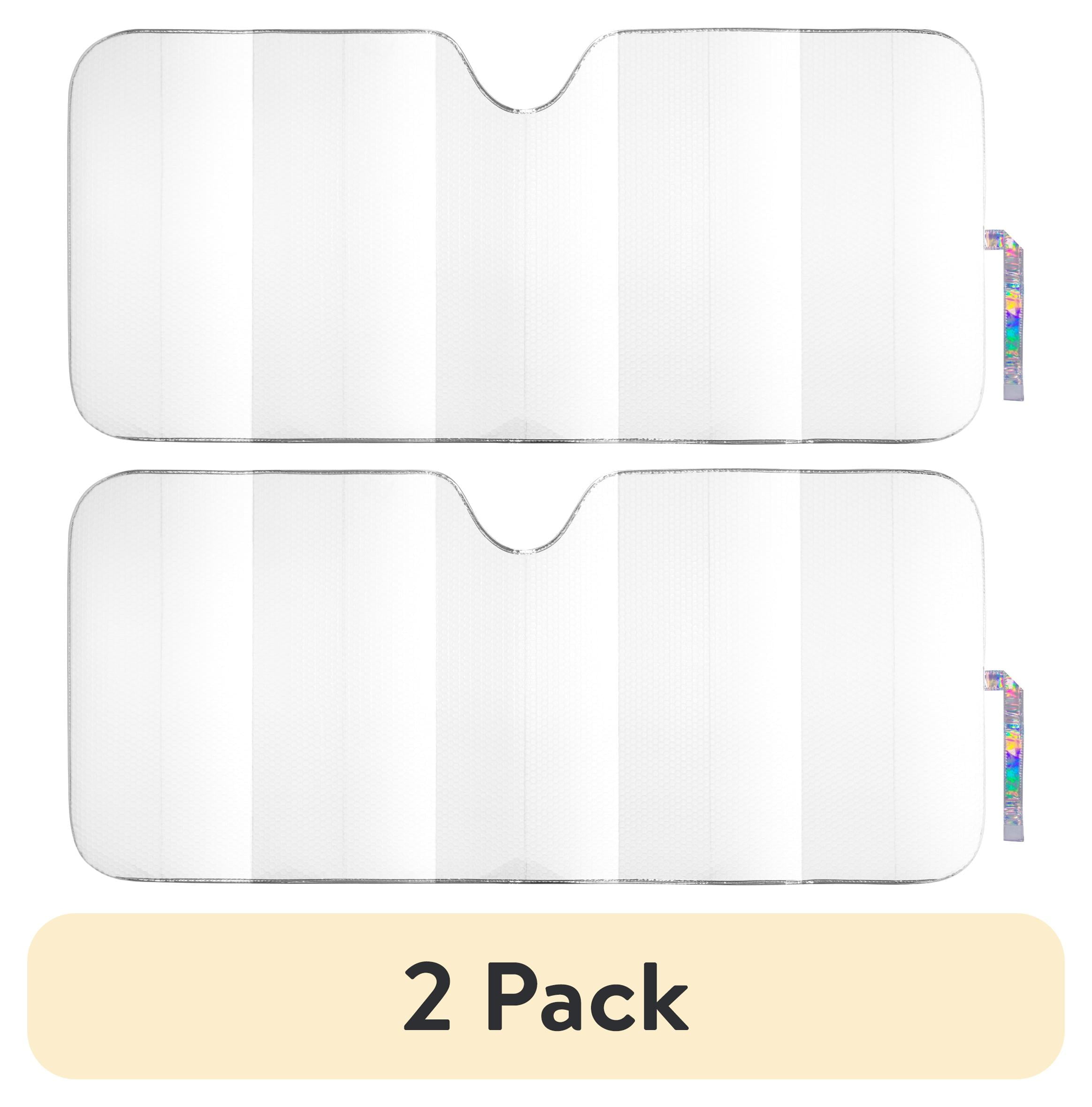 (2 pack) Auto Drive Holographic White Accordion Sunshade Universal Size 1 pack, 63'' x 28.5''
