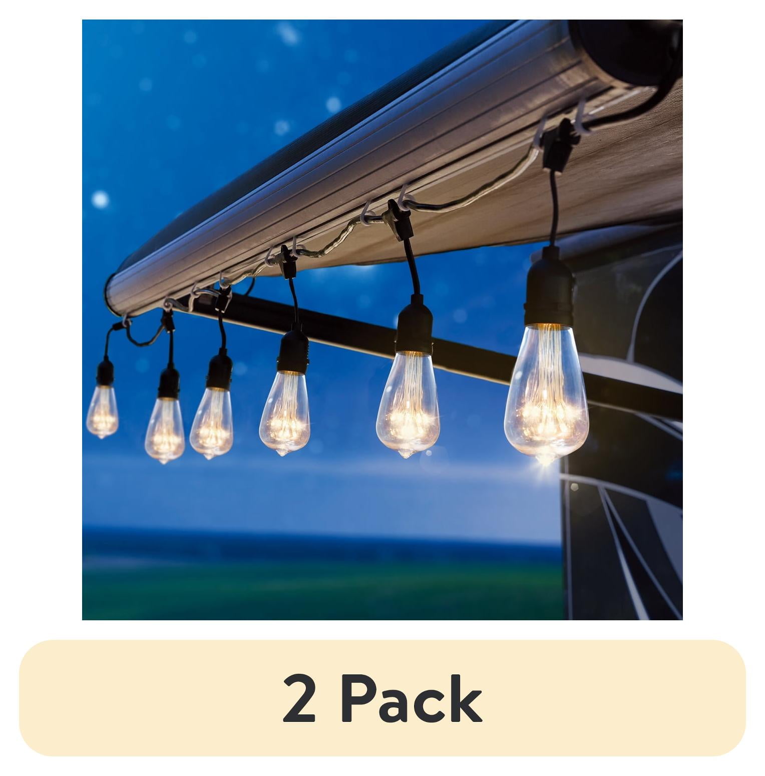 (2 pack) Auto Drive 120 Volts,Warm White LED Plastic Bulb RV Lights 10 Count