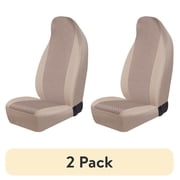 (2 pack) Auto Drive Atlanta Series Front Bucket Seat Cover, Tan, Universal Fit, 1 Piece, Model 2202SC262