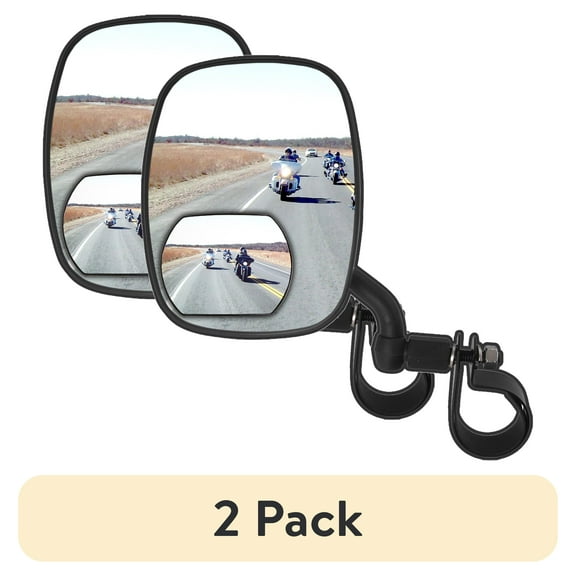 (2 pack) Auto Drive 4 in. x 5-1/2 in. RV and Truck Blind Spot Mirror Black, 72224RV