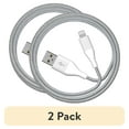 thumbnail interactive-video image 1 of (2 pack) Auto Drive 6ft Lightning to USB-a Charging and Data Cable, Mfi Certificated, Braided, White, 1 of 10