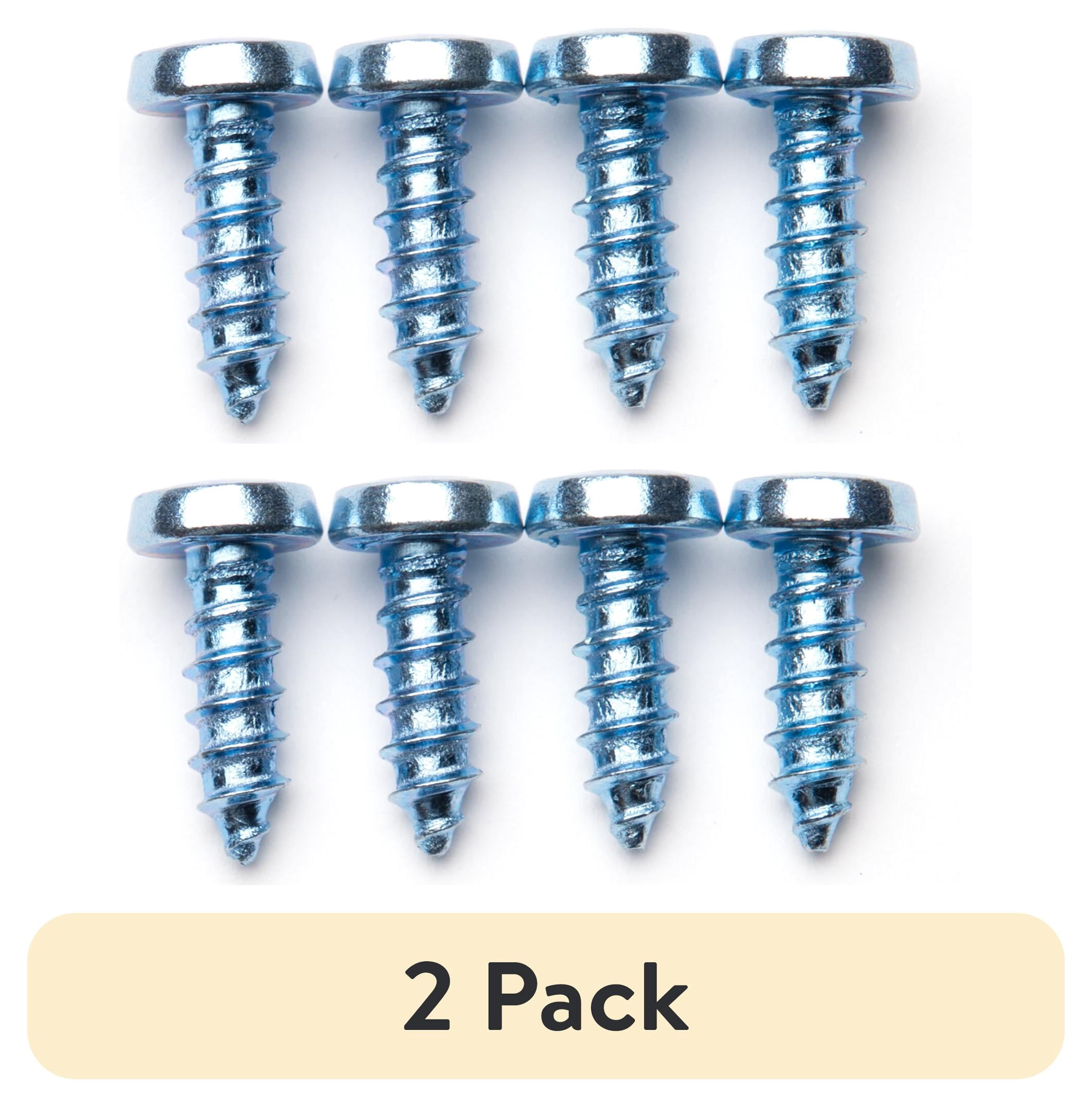 (2 pack) Auto Drive 8-Piece License Plate Fasteners, 93323W