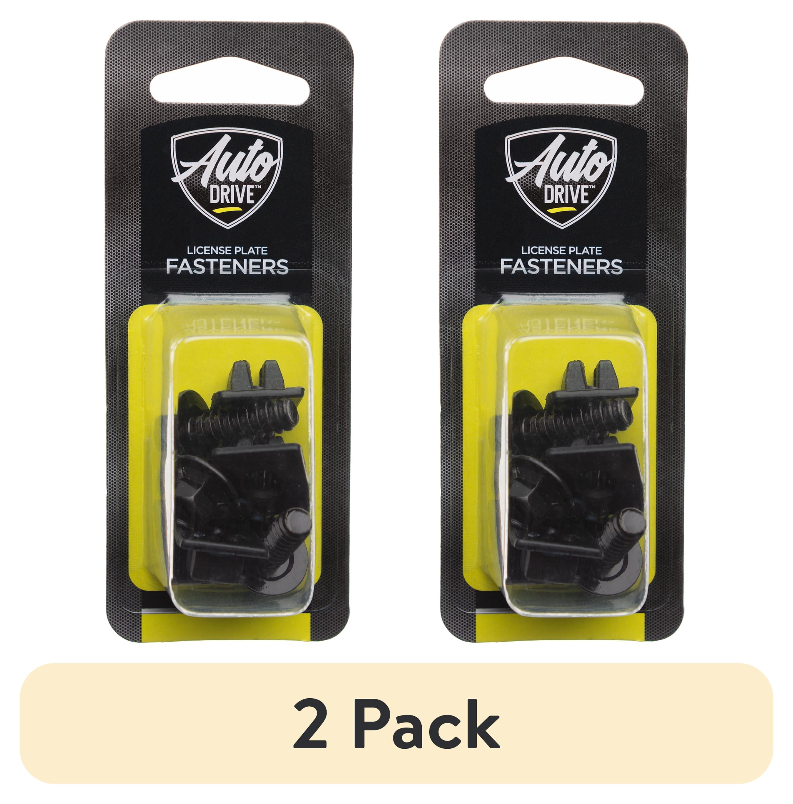 Auto Drive 8-Piece License Plate Fasteners, Black, Self-Tapping