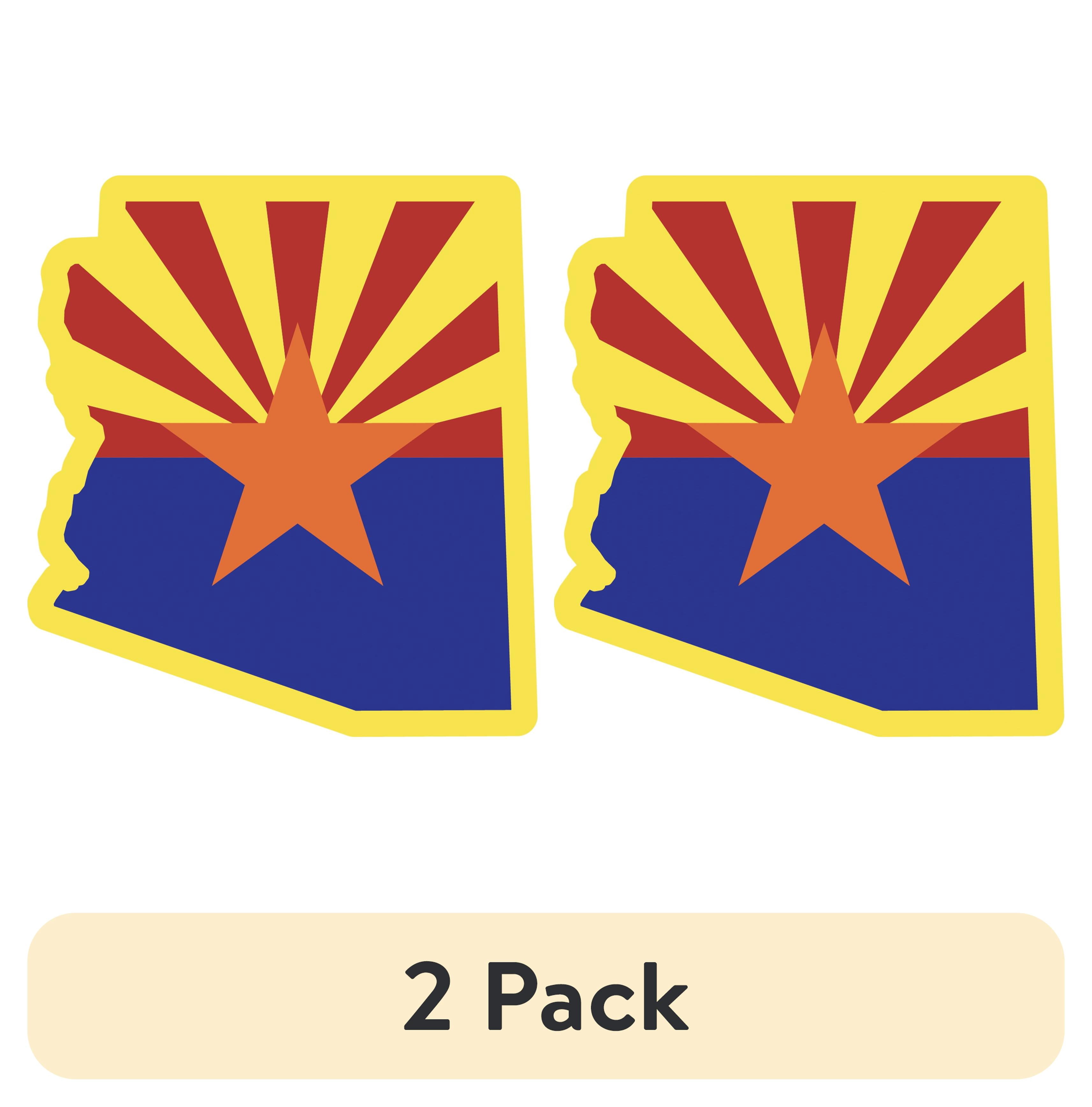 (2 pack) Auto Drive Arizona State Vinyl Automotive Decal, Multicolor, 4.75 in x 4.75 in