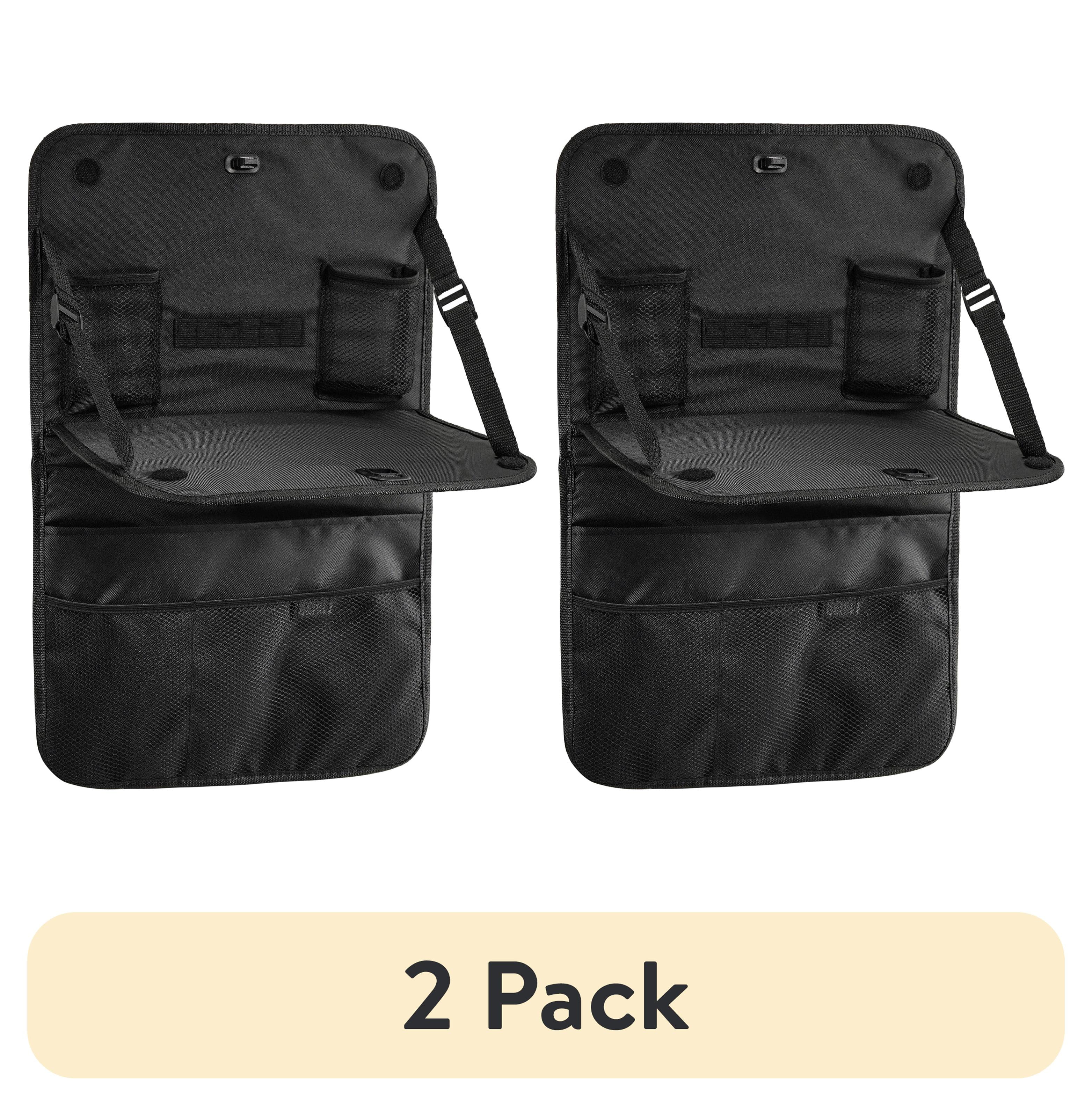 (2 pack) Auto Drive Multi-Pocket Backseat Organizer with Table (Black)