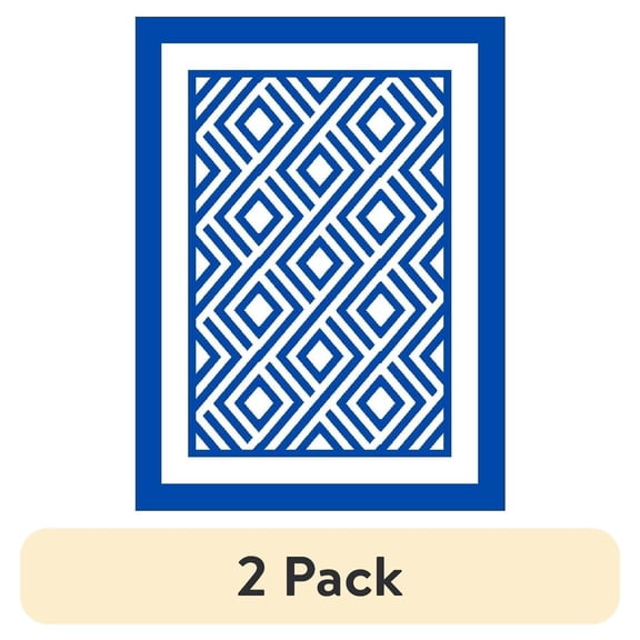 (2 pack) Auto Drive Blue Diamond Reversible RV Patio Mat - 9'x12', Ideal for RV and Garden Patios, Durable Polypropylene Material in Vibrant Blue