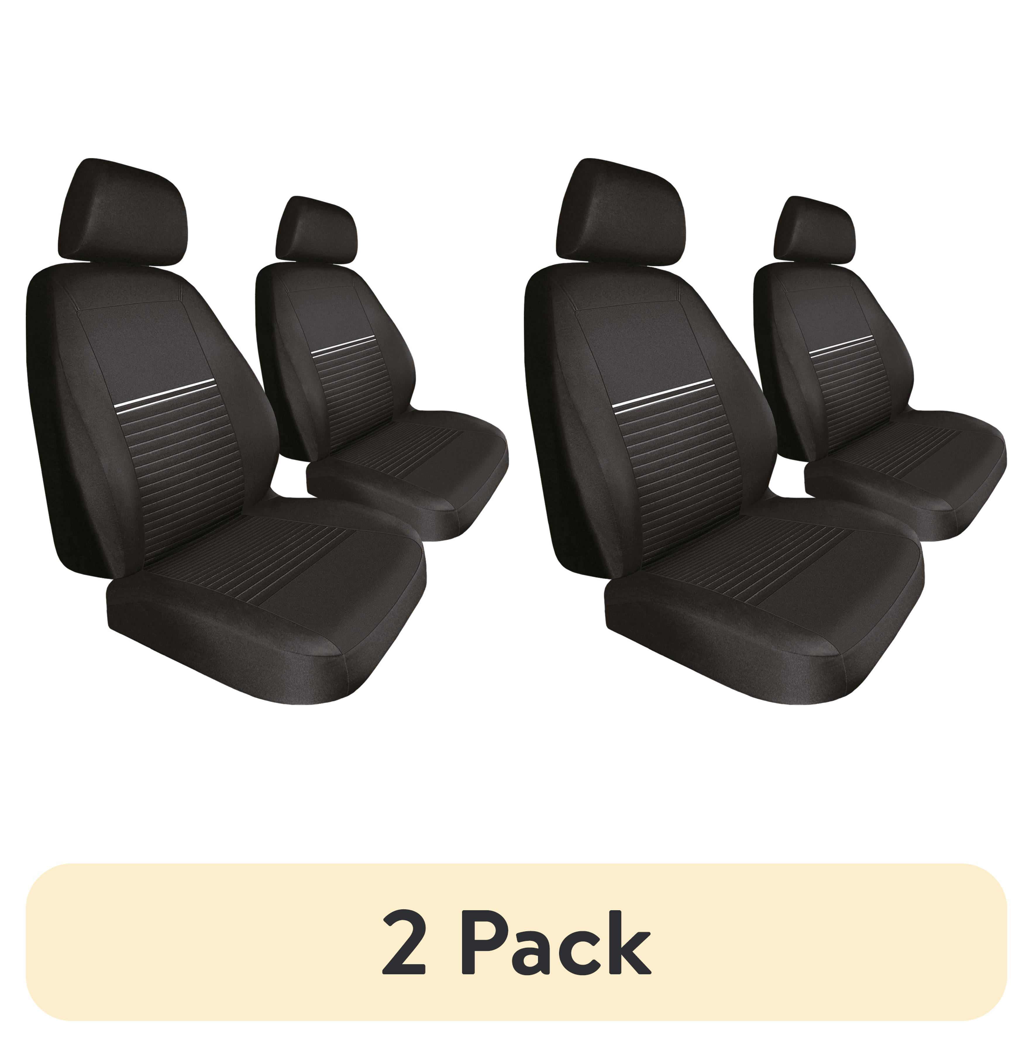 (2 pack) Auto Drive Broadcast Polyester Front Car Seat Cover 2-Pack, Model 211659, Fits Most Vehicles