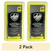 (2 pack) Auto Drive 14" x 14" Multipurpose Microfiber Towels, 30 Pack, Multicolor