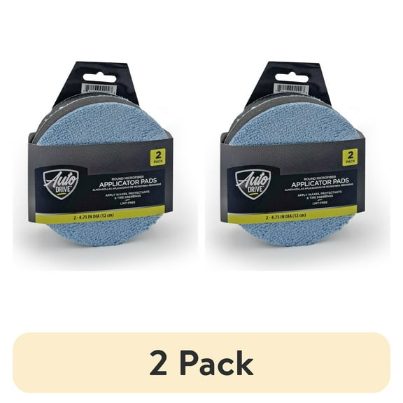 (2 pack) Auto Drive Microfiber Applicator Pad Car Waxes 2 Pack, Blue