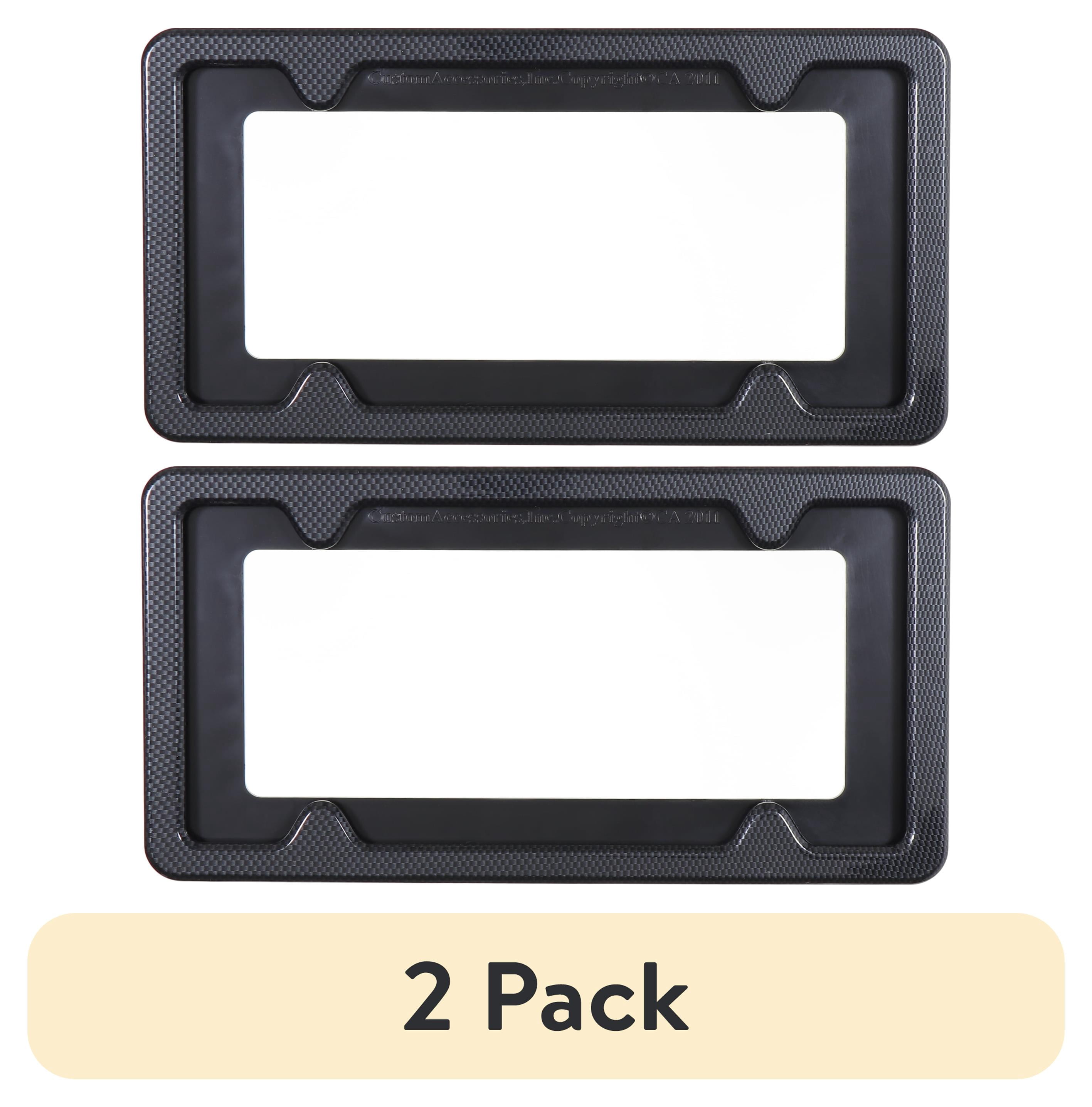 (2 pack) Auto Drive Carbon Fiber Stealth Automotive License Plate Frame, 92820W