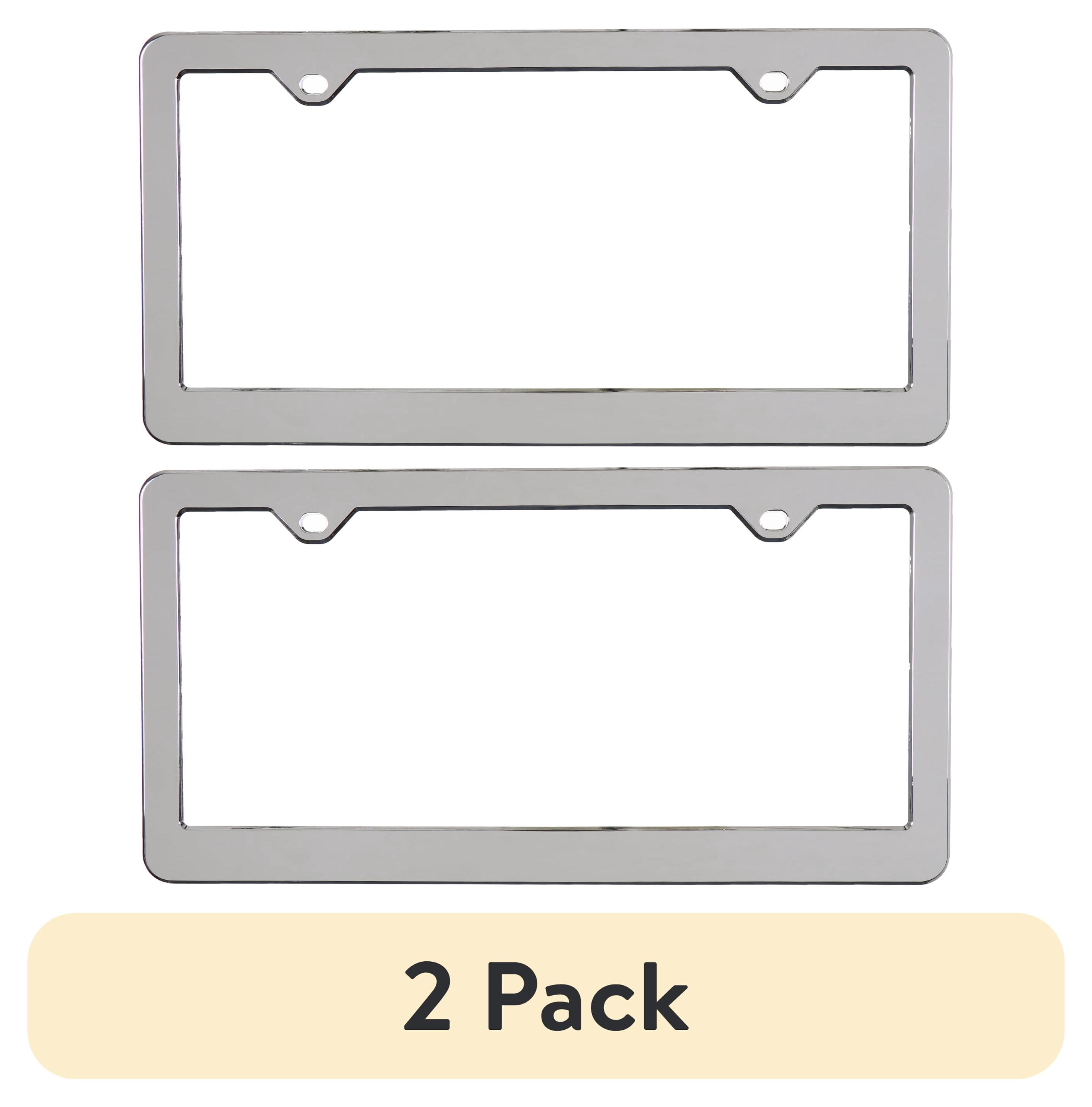 (2 pack) Auto Drive Chrome Metal Automotive Dealer License Plate Frame, 90154W